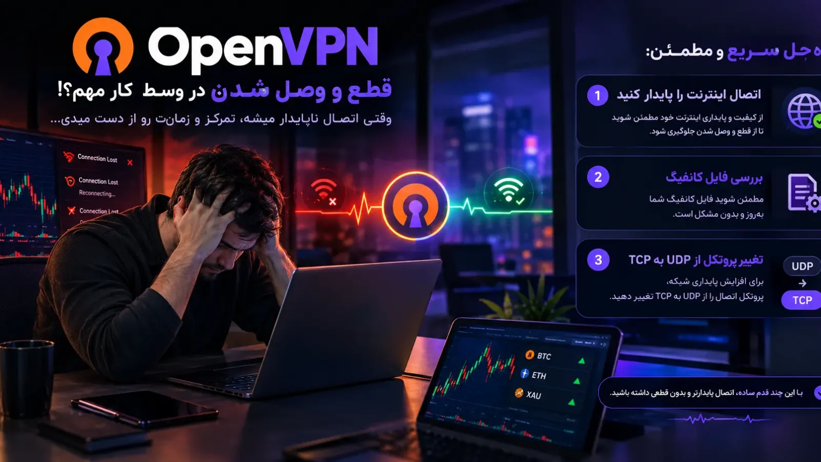 قطع و وصل شدن OpenVPN | دلایل و راه‌حل