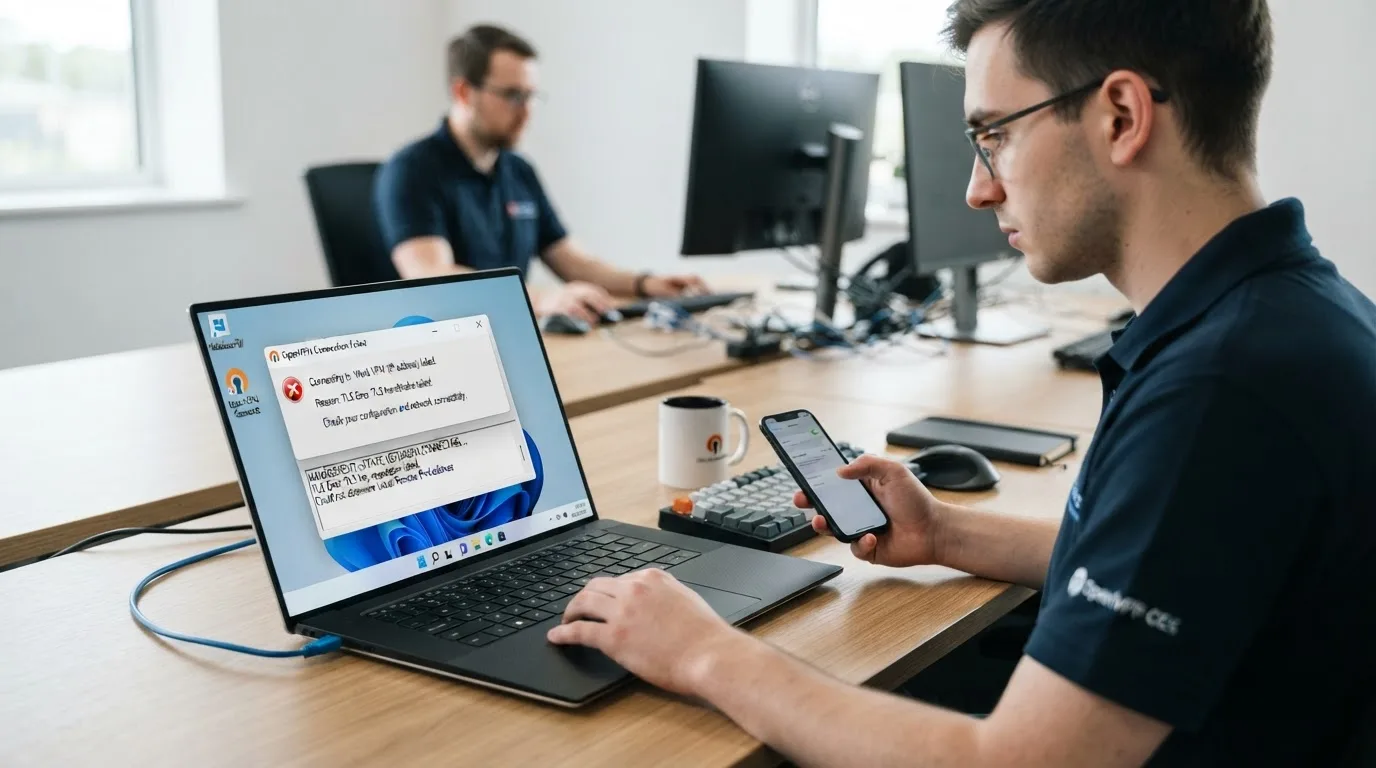 خطای اتصال OpenVPN در ویندوز - تصویر میانی
