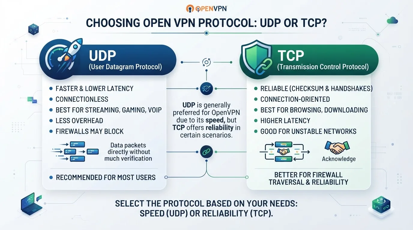 UDP یا TCP در OpenVPN